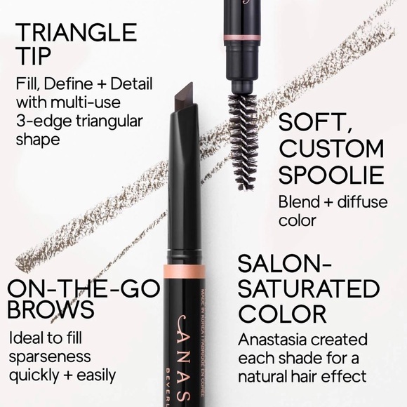 🌟NIB🌟ANASTASIA BEVERLY HILLS Brow Definer 3-in-1 Triangle Tip Eyebrow Pencil - Picture 3 of 7